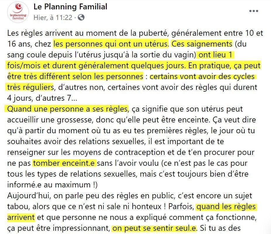 Planning familial regles